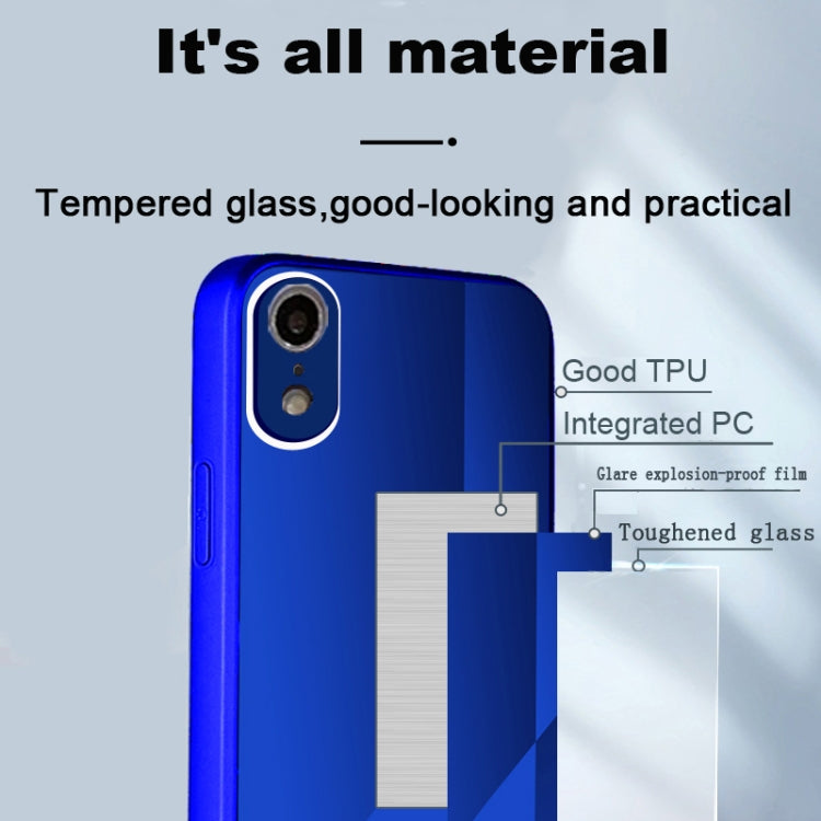 For iPhone XR X10A Texture TPU + Tempered Glass Phone Case