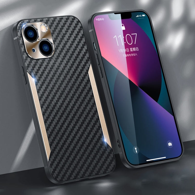 For iPhone 13 Carbon Fiber PC + TPU Phone Case