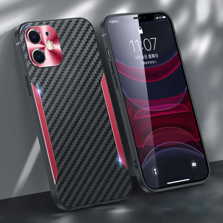 For iPhone 11 Carbon Fiber PC + TPU Phone Case