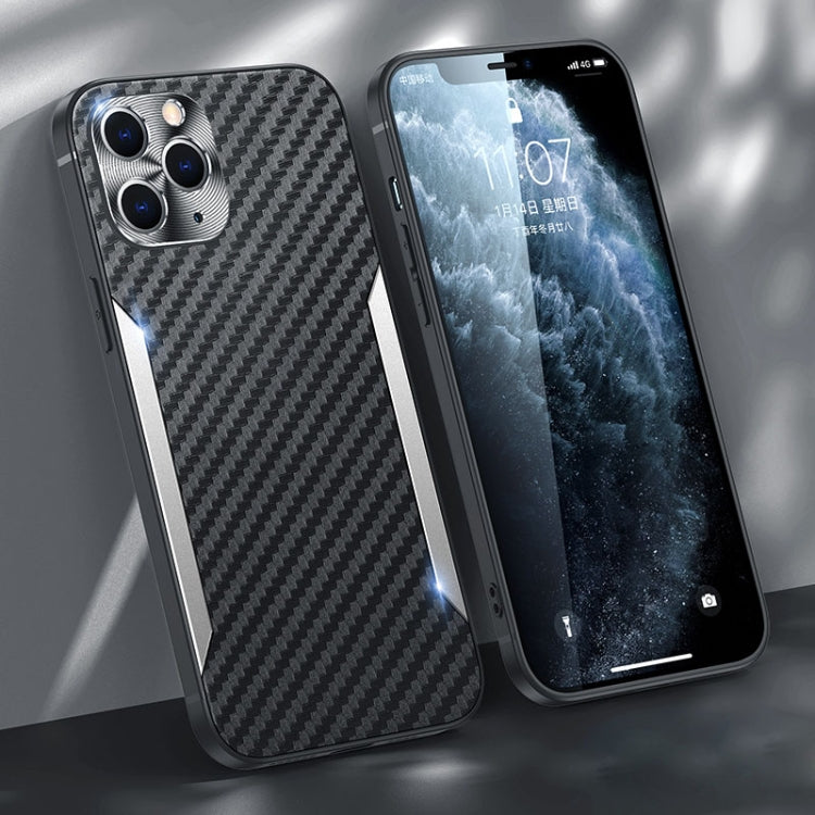 For iPhone 11 Pro Max Carbon Fiber PC + TPU Phone Case