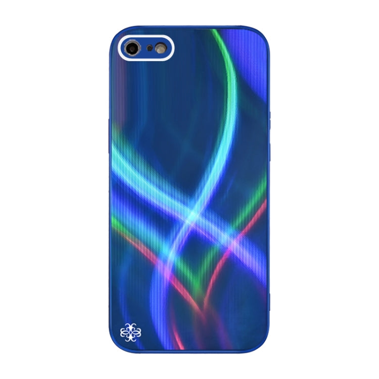 For iPhone SE 2022 / SE 2020 / 8 / 7 Cross S Texture TPU + Tempered Glass Phone Case