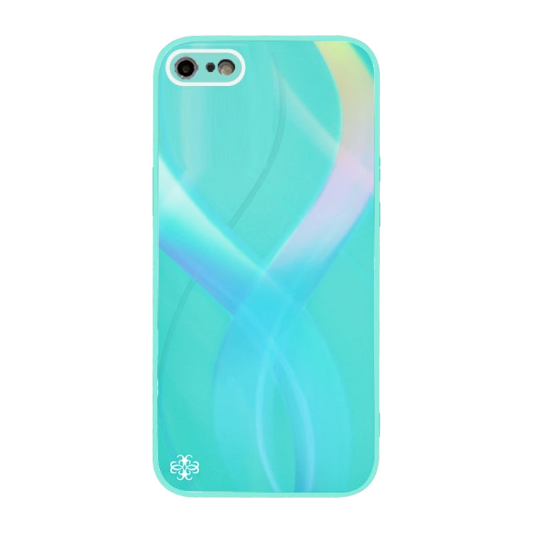 For iPhone SE 2022 / SE 2020 / 8 / 7 Cross S Texture TPU + Tempered Glass Phone Case