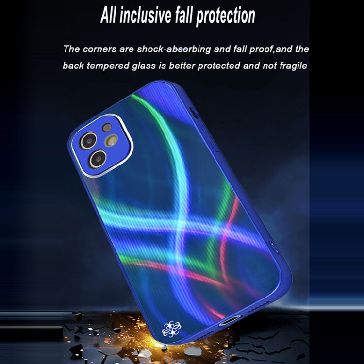 For iPhone 12 Cross S Texture TPU + Tempered Glass Phone Case