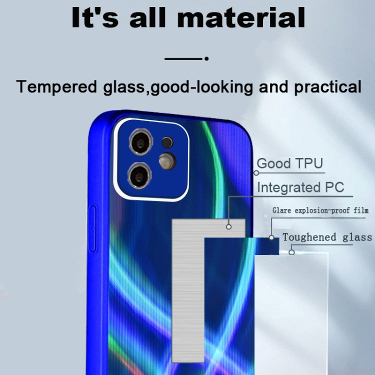 For iPhone 12 Cross S Texture TPU + Tempered Glass Phone Case