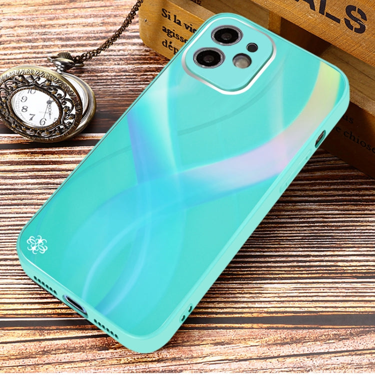 For iPhone 12 Cross S Texture TPU + Tempered Glass Phone Case