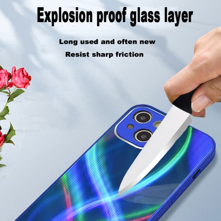 For iPhone 13 Cross S Texture TPU + Tempered Glass Phone Case