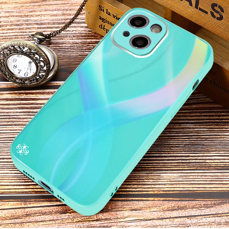 For iPhone 13 Cross S Texture TPU + Tempered Glass Phone Case
