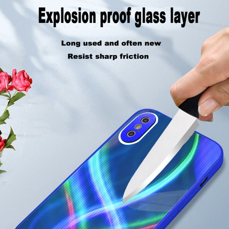 For iPhone XS Max Cross S Texture TPU + Tempered Glass Phone Case