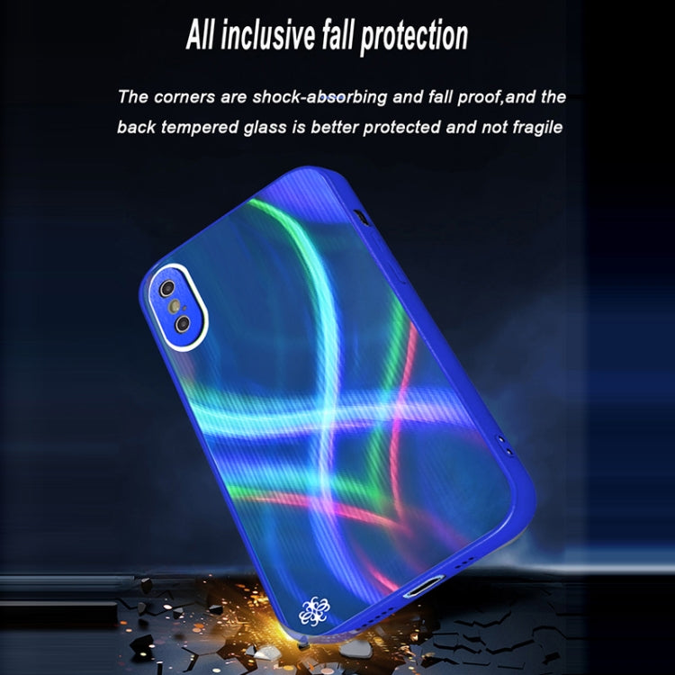 For iPhone XS Max Cross S Texture TPU + Tempered Glass Phone Case