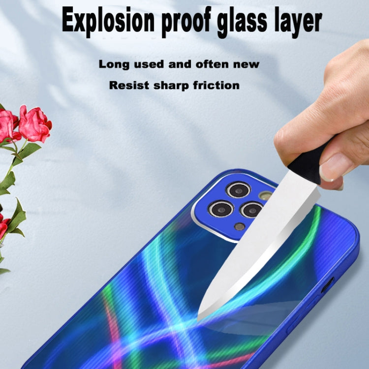 For iPhone 12 Pro Cross S Texture TPU + Tempered Glass Phone Case