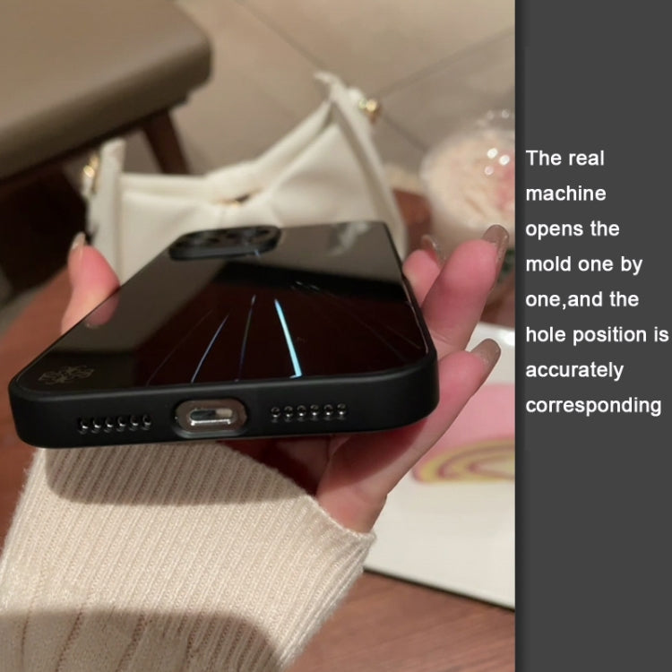 For iPhone 11 Convex Lens Texture TPU + Tempered Glass Phone Case