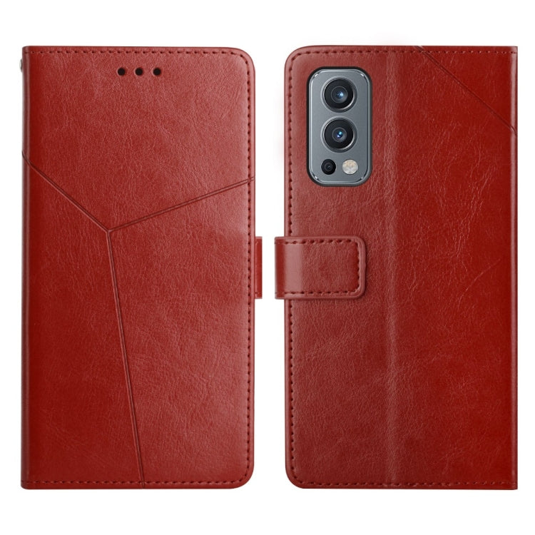 For OnePlus Nord 2 5G Y Stitching Horizontal Flip Leather Phone Case