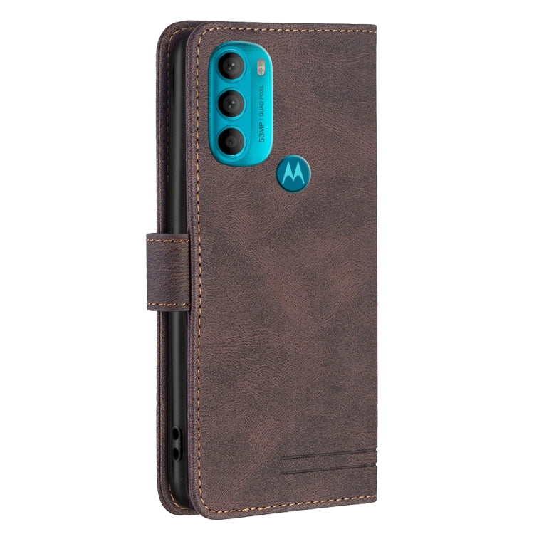 For Motorola Moto G71 5G Magnetic Clasp RFID Blocking Anti-Theft Leather Phone Case with Holder & Card Slots & Wallet
