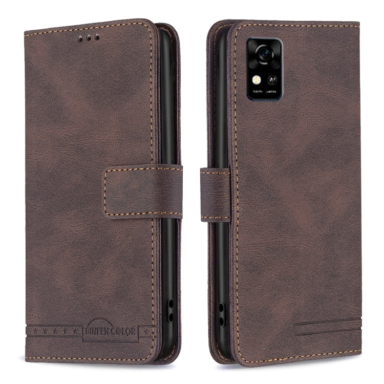 For ZTE Blade  A31 Magnetic Clasp RFID Blocking Anti-Theft Leather Phone Case with Holder & Card Slots & Wallet