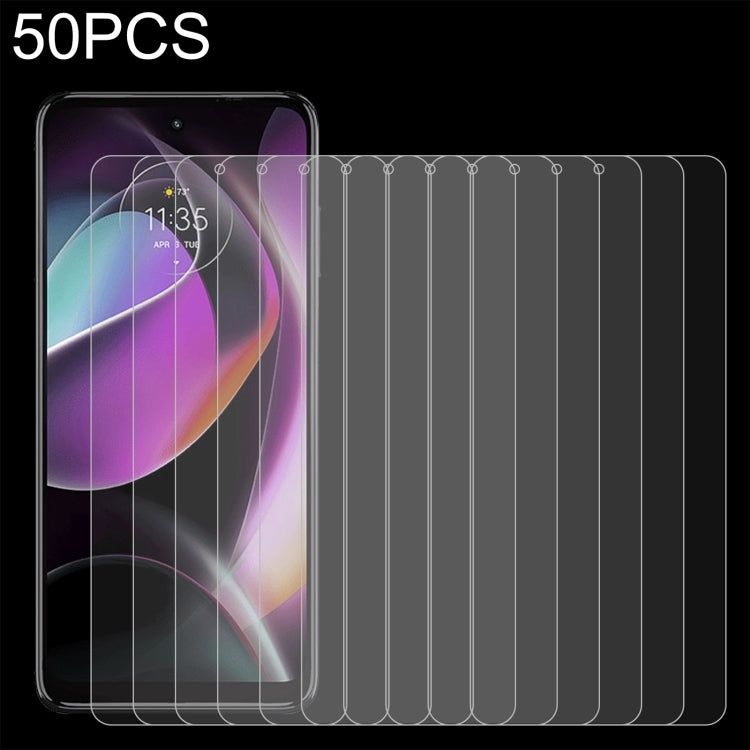 50 PCS 0.26mm 9H 2.5D Tempered Glass Film For Motorola Moto G 2022