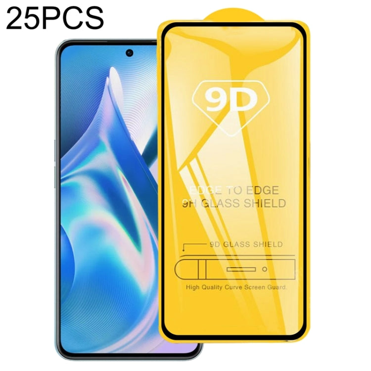 25 PCS 9D Full Glue Screen Tempered Glass Film For OnePlus Ace / 10R / 10T / Ace Pro / 10R 150W