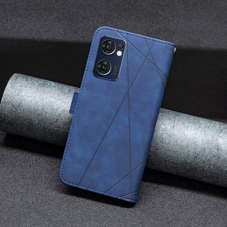 For OPPO Reno7 5G/Find X5 Lite BF05 Magnetic Buckle Rhombus Texture Leather Phone Case