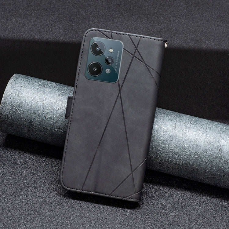 For OPPO Realme C31 BF05 Magnetic Buckle Rhombus Texture Leather Phone Case