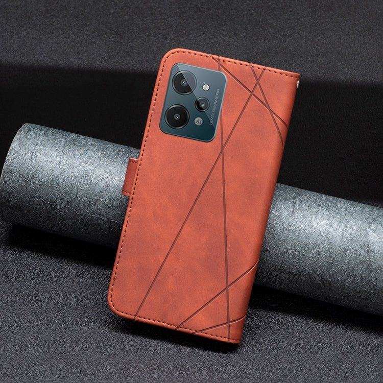 For OPPO Realme C31 BF05 Magnetic Buckle Rhombus Texture Leather Phone Case