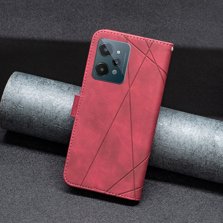 For OPPO Realme C31 BF05 Magnetic Buckle Rhombus Texture Leather Phone Case