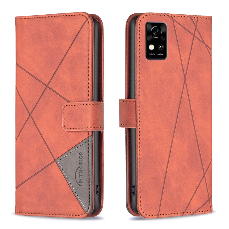 For ZTE Blade  A31 BF05 Magnetic Buckle Rhombus Texture Leather Phone Case