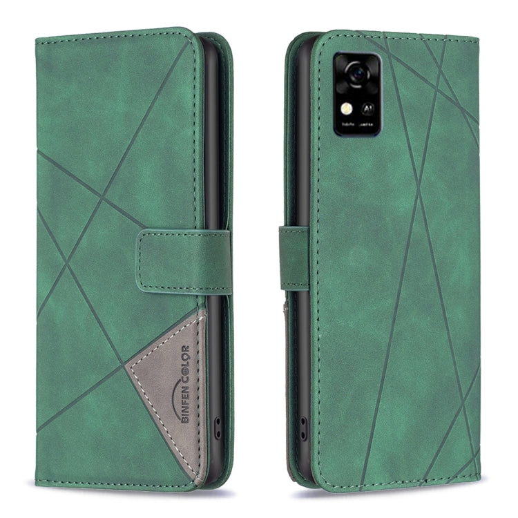 For ZTE Blade  A31 BF05 Magnetic Buckle Rhombus Texture Leather Phone Case
