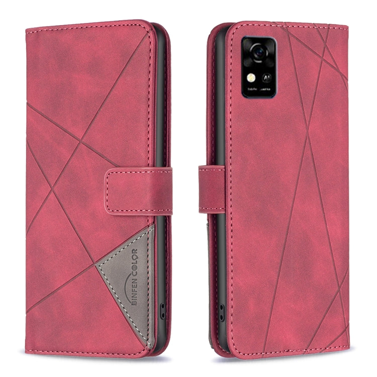 For ZTE Blade  A31 BF05 Magnetic Buckle Rhombus Texture Leather Phone Case