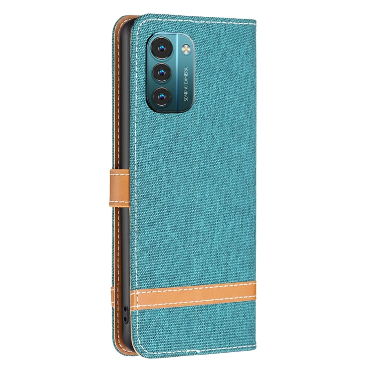 For Nokia G11 / G21 Color Matching Denim Texture Horizontal Flip Leather Case