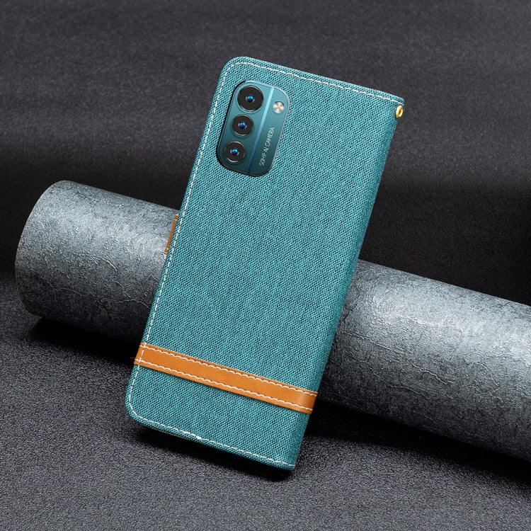 For Nokia G11 / G21 Color Matching Denim Texture Horizontal Flip Leather Case