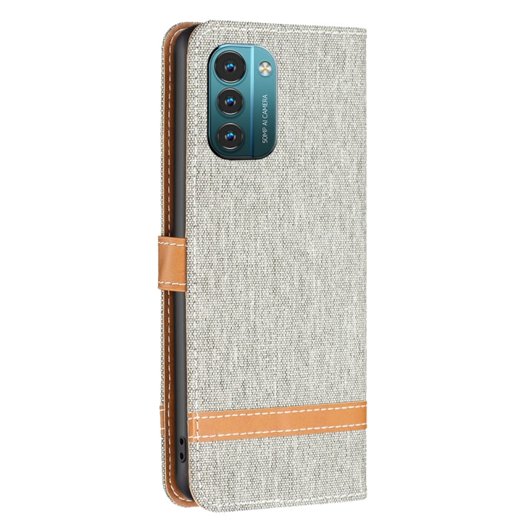 For Nokia G11 / G21 Color Matching Denim Texture Horizontal Flip Leather Case