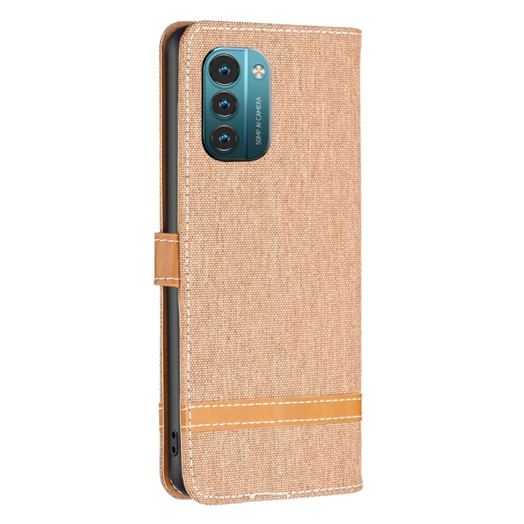 For Nokia G11 / G21 Color Matching Denim Texture Horizontal Flip Leather Case