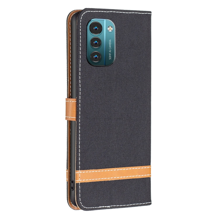 For Nokia G11 / G21 Color Matching Denim Texture Horizontal Flip Leather Case