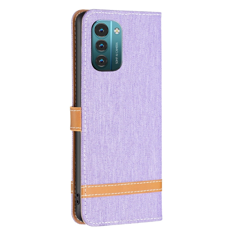 For Nokia G11 / G21 Color Matching Denim Texture Horizontal Flip Leather Case