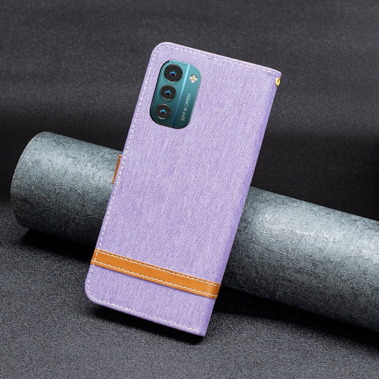For Nokia G11 / G21 Color Matching Denim Texture Horizontal Flip Leather Case