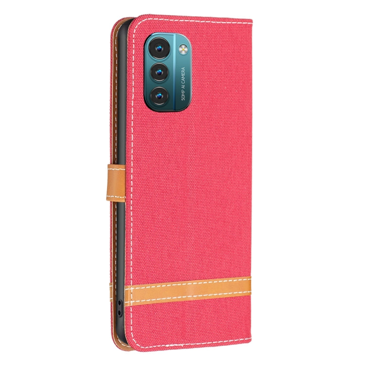 For Nokia G11 / G21 Color Matching Denim Texture Horizontal Flip Leather Case