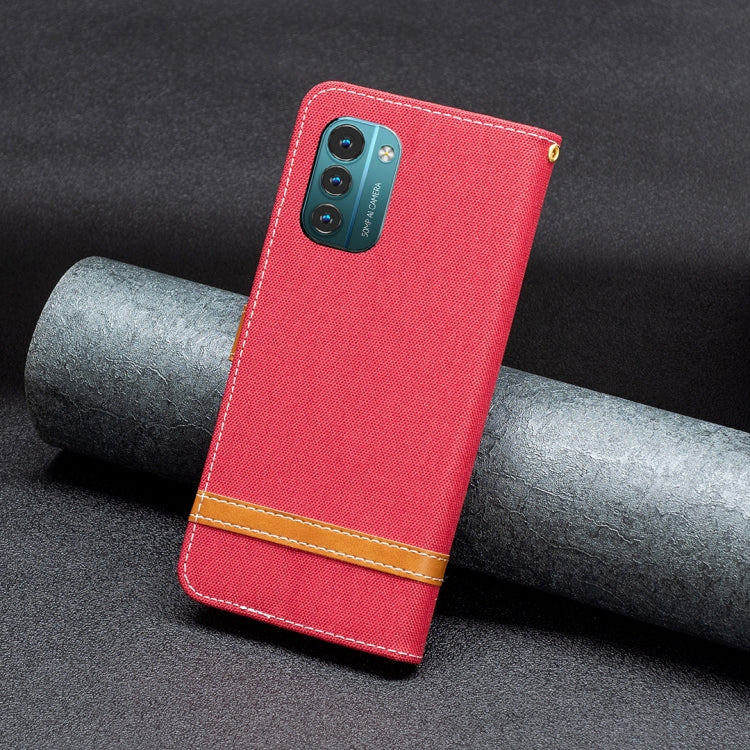 For Nokia G11 / G21 Color Matching Denim Texture Horizontal Flip Leather Case