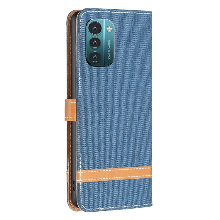 For Nokia G11 / G21 Color Matching Denim Texture Horizontal Flip Leather Case