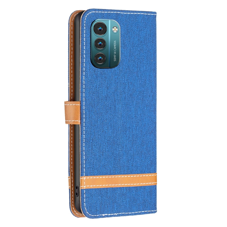 For Nokia G11 / G21 Color Matching Denim Texture Horizontal Flip Leather Case