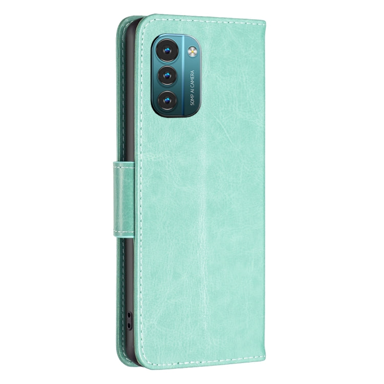 For Nokia G11 / G21 Embossing Two Butterflies Pattern Horizontal Flip PU Leather Case