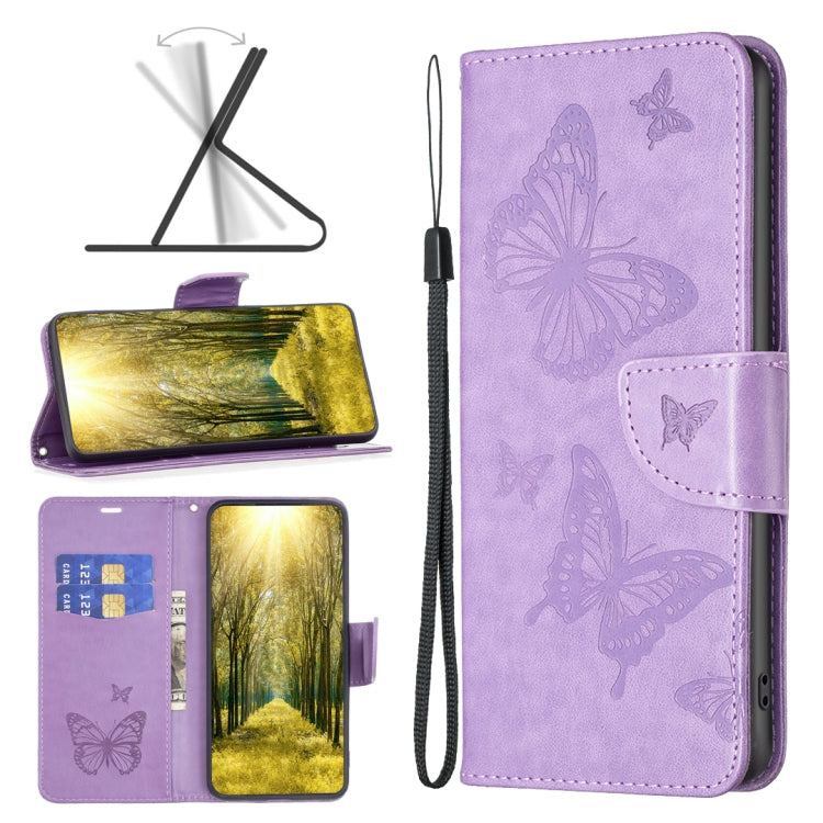 For Nokia G11 / G21 Embossing Two Butterflies Pattern Horizontal Flip PU Leather Case