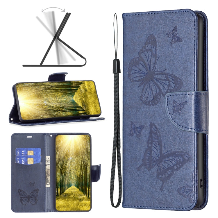 For Nokia G11 / G21 Embossing Two Butterflies Pattern Horizontal Flip PU Leather Case
