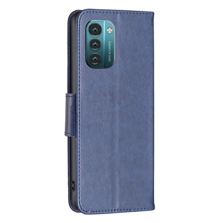 For Nokia G11 / G21 Embossing Two Butterflies Pattern Horizontal Flip PU Leather Case