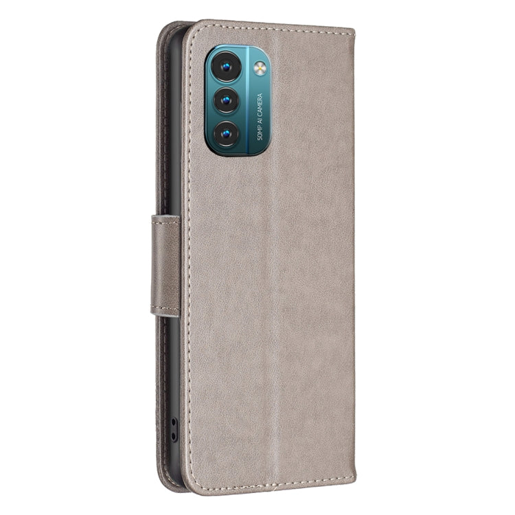 For Nokia G11 / G21 Embossing Two Butterflies Pattern Horizontal Flip PU Leather Case