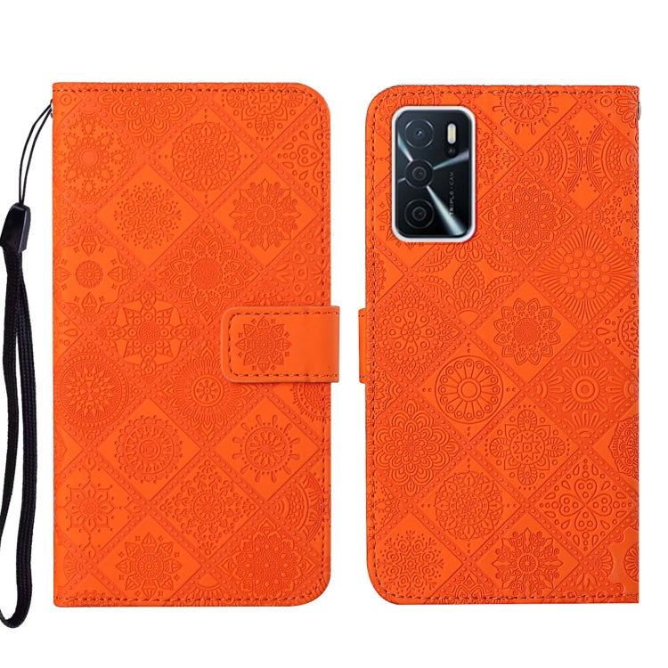 For OPPO A16 Ethnic Style Embossed Pattern Leather Phone Case
