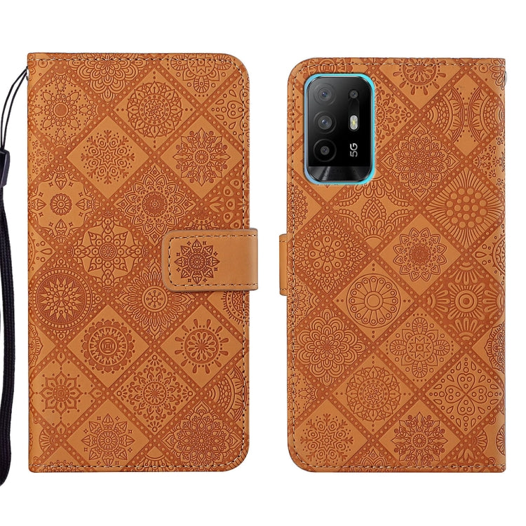 For OPPO A94 5G Ethnic Style Embossed Pattern Leather Phone Case