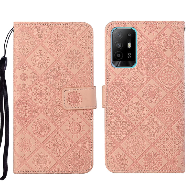 For OPPO A94 5G Ethnic Style Embossed Pattern Leather Phone Case