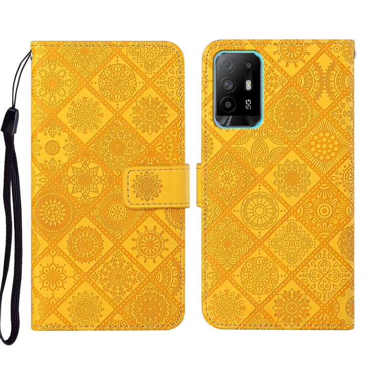 For OPPO A94 5G Ethnic Style Embossed Pattern Leather Phone Case