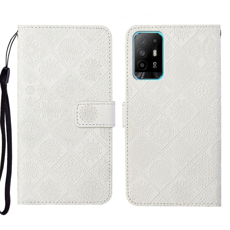 For OPPO A94 5G Ethnic Style Embossed Pattern Leather Phone Case