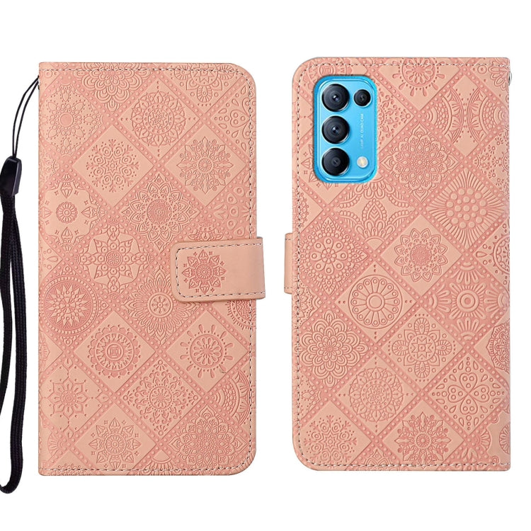 For OPPO Reno5 5G Ethnic Style Embossed Pattern Leather Phone Case