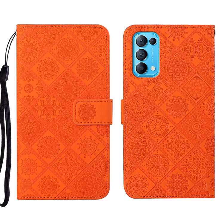For OPPO Reno5 5G Ethnic Style Embossed Pattern Leather Phone Case